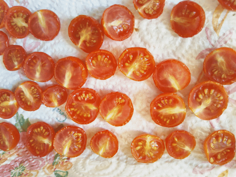 干しトマト作り1日目の様子